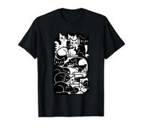 Geometric Cat Abstract Feline Retro Modern Art T-Shirt