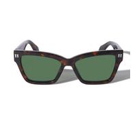 Geometric Cat-Eye Sunglasses Havana Green- unisex- Off White- Sunglasses- Brown- 54 MM- Accessories 54 MM