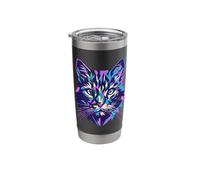 Geometric Cat Face Colorful Polygon Abstract Cats Art Design Stainless Steel Insulated Tumbler