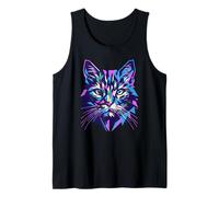 Geometric Cat Face Colorful Polygon Abstract Cats Art Design Tank Top