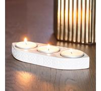 Geometric Ceramic Triple Tealight Holder For Ambient Lighting