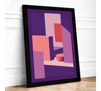 Geometric Chambers Minimalist Framed Wall Art Print A4 (29.7×21cm) Black, Wall Decor for Living Room, Bedroom, Office & Home, Ready to Hang, Art Gift