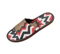 Geometric Checkered Hole Black Red Disposable Slippers Indoor and Outdoor Portable Non-Slip personalized Anti-slip Sandals for Guest, Hotel, Travel, Airplane zapatos casuales para mujer