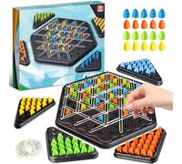 Geometric Chess Game, Board Games Kids, Rubber Band Game,Family Board Games for Kids and Adults,Christmas Toys Interactive Game for 2 to 4 Players