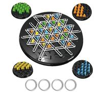 Geometric Chess Game Set,Chain Triangle Chess Game,Triggle Rubber Elastic Band Board Game,Triangle Chess Interactive Game For Toddlers,Kids,Adults, Family, Party,2 To 4 Players(Round-30cm)
