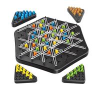 Geometric Chess Game Set,Chain Triangle Chess Game,Triggle Rubber Elastic Band Board Games,Triangle Chesses Interactive Games For Toddlers,Kids,Adults, Family, Party,2 To 4 Players(S:21 * 23.5cm)