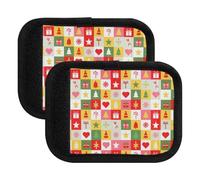Geometric Christmas Squares Luggage Handle Wrap Suitcase Tags Luggage Tags for Suitcases, 5.9x4.3in