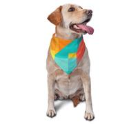 Geometric color blocks Pet Bandana-Triangle Scarf for Cats Dogs Adjustable