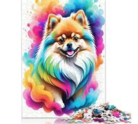 Geometric Color Pomeranian Puzzle Friendly Materials 100% Recycled Cardboard Jigsaw Puzzle for Women Men Unique Gift 1000pcs (26x38cm)