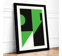 Geometric Contrast Minimalist Framed Wall Art Print A2 (59.4×42cm) Black, Wall Decor for Living Room, Bedroom, Office & Home, Ready to Hang, Art Gift