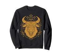 Geometric Cosmic Bull with Moon Phases and Stars Sweatshirt