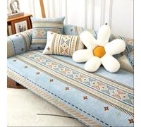 Geometric Couch Cover, Non-slip Washable Slipcover for Pets, Woven Furniture Protector for Armchair & L/U Shape Sofa