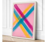 Geometric Crossing Modern Canvas Wall Art Print 24x16 Inch (61 x 41 cm)