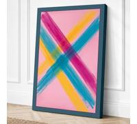 Geometric Crossing Modern Canvas Wall Art Print 36x24 Inch (91 x 61 cm)