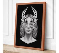 Geometric Crown Modern Canvas Wall Art Print 18x12 Inch (46 x 30 cm)