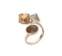 Geometric Crystal Statement Adjustable Open Ring for Women Girls Stacking Bezel Round Princess Cut Cube CZ Art Deco Finger Rings Comfort Fit Fashion Birthday Christmas Jewelry Gift Size8-10
