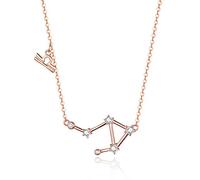 Geometric Crystal Taurus Capricorn Scorpio Twelve Constellation Necklace Women Wedding Jewelry