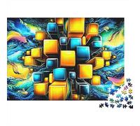 Geometric Cubes 1000 Piece Jigsaw Puzzle Paper for Adults Abstract Art Puzzle Game for Family Focus Home Decor 38x26cm/1000pcs