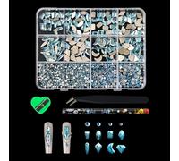 Geometric Cut Design Resin Nails with Flat Bottom for Professional Manicure Artists Resin Unguis Art Beads
