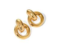 Geometric Dangle Drop Earrings Vintage Metal French Styles Two Tone Multi Layer Round Hanging Ear Jewelry For Women Fashion Knot Earrings