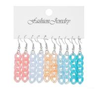 Geometric Dangle Earrings Pastel Pink for Women Girls | Macaron candy colors, unique fashion statement, matches various outfits, creative minimal look, for trendy accessory