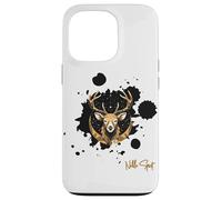 Geometric Deer Stag Antlers Moon Sacred Geometry Boho Art Case for iPhone 13 Pro