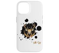 Geometric Deer Stag Antlers Moon Sacred Geometry Boho Art Case for iPhone 14