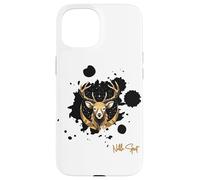 Geometric Deer Stag Antlers Moon Sacred Geometry Boho Art Case for iPhone 15