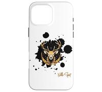 Geometric Deer Stag Antlers Moon Sacred Geometry Boho Art Case for iPhone 16 Pro Max