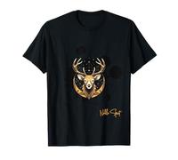 Geometric Deer Stag Antlers Moon Sacred Geometry Boho Art T-Shirt