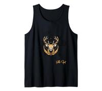 Geometric Deer Stag Antlers Moon Sacred Geometry Boho Art Tank Top