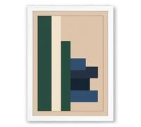Geometric Descent Minimalist Framed Wall Art Print A4 (29.7×21cm) White, Wall Decor for Living Room, Bedroom, Office & Home, Ready to Hang, Art Gift