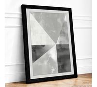 Geometric Divisions Minimalist Framed Wall Art Print A4 (29.7×21cm) Black, Wall Decor for Living Room, Bedroom, Office & Home, Ready to Hang, Art Gift