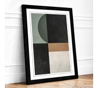 Geometric Divisions Minimalist Framed Wall Art Print A4 (29.7×21cm) Black, Wall Decor for Living Room, Bedroom, Office & Home, Ready to Hang, Art Gift