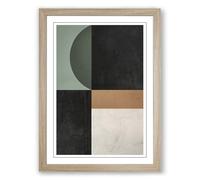 Geometric Divisions Minimalist Framed Wall Art Print A4 (29.7×21cm) Oak, Wall Decor for Living Room, Bedroom, Office & Home, Ready to Hang, Art Gift