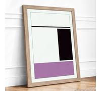 Geometric Divisions Minimalist Framed Wall Art Print A4 (29.7×21cm) Oak, Wall Decor for Living Room, Bedroom, Office & Home, Ready to Hang, Art Gift