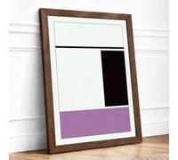 Geometric Divisions Minimalist Framed Wall Art Print A4 (29.7×21cm) Walnut, Wall Decor for Living Room, Bedroom, Office & Home, Ready to Hang, Art Gift