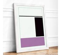 Geometric Divisions Minimalist Framed Wall Art Print A4 (29.7×21cm) White, Wall Decor for Living Room, Bedroom, Office & Home, Ready to Hang, Art Gift