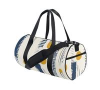 Geometric Dots Lines Mustard Yellow and Denim Blue Duffel Bags Tote Bag Travel Multifunctional