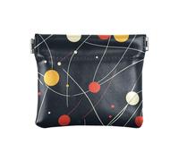 Geometric Dots Lines Vector Illustration Women Leather Coin Purse Waterproof Travel Accessories for Woman Girl, geometric dots lines vector illustration, Decoration