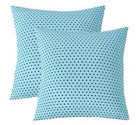 Geometric Dots Patchwork Kids Throw Pillow Cover,Abstract Polka Dot Circle Art Double Sides Pillow Case,Modern Artwork Simple Chic Home Decor,Black Blue Bed Couch Sofa Cushion Cover,2 Pack 20"x20"