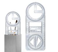 Geometric Drawing Ruler - 24Cm Multi-Function Drawing Template, Carpet Learning Tools, Measuring Ruler Set With Durable Abs Construction And Precise Shape Guide Design | Educational Use For Student