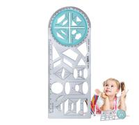 Geometric Drawing Ruler - Math Design Template, Rotating Multifunctional Scale, Shatterproof Drawing Tool for Students, Creative Geometric Art Stencil | School
