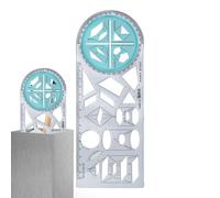 Geometric Drawing Ruler - Multifunctional Math Tool, Heavy Duty Template, Flexible Drafting Stencil, Creating Precise Shapes Patterns Design | For Student Engineering Architecture