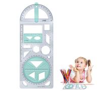 Geometric Drawing Ruler - Multifunctional Math Tool, Heavy Duty Template, Flexible Drafting Stencil, Creating Precise Shapes Patterns Design | For Student Engineering Architecture