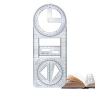 Geometric Drawing Ruler - Template Stencil for Kids & Students | Math Measuring Tool for Sketching, Writing, Geometry Practice, Art Class, Design, Technical Drawing