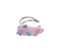 Geometric Drop Earrings Fake Clip On Zinc Alloy(Pink)