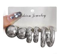 Geometric Earrings, 3-Pair Set, Twisted Hoop Resin Earrings, Lightweight for All-Day Wear, Environmentally Conscious Design, Fashion-Forward Women(HS1515-4)