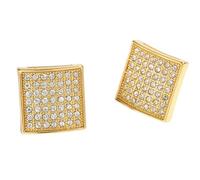Geometric Earrings Hip Hop Style Cubic Zirconia Studded Minimalist Jewelry for Men Gift for Special Days
