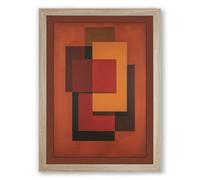 Geometric Earth Tones Abstract Framed Wall Art Print A4 (29.7×21cm) Oak, Wall Decor for Living Room, Bedroom, Office & Home, Ready to Hang, Art Gift